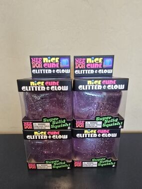 Authentic NeeDoh Nice Cube Glitter & Glow Purple/Pink Squish Listing Is For ONE